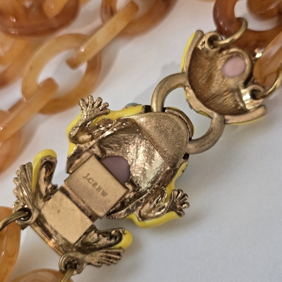 J CREW Frog Clasp Tortoise Tone 2 STRAND CHAIN NECKLACE Chinoiserie Enamel - Picture 5 of 9